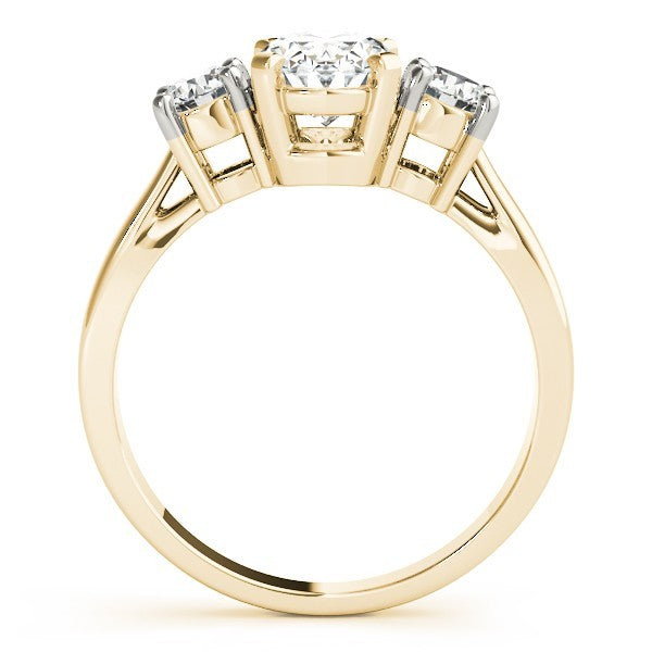Lab Grown Oval Cut 2 CT DE/VS Diamond Trilogy Engagement Ring Platinum