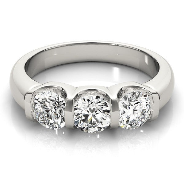 2.00 CT DE/VS Lab Grown Diamond Three Stone Engagement Ring Platinum For Women