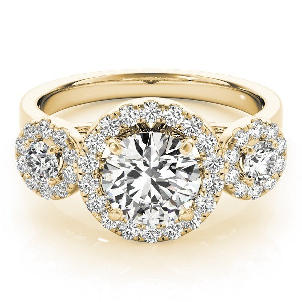 2.00 Carat DE/VS Lab Grown Round Cut Diamond Halo Engagement Ring 18K White Gold