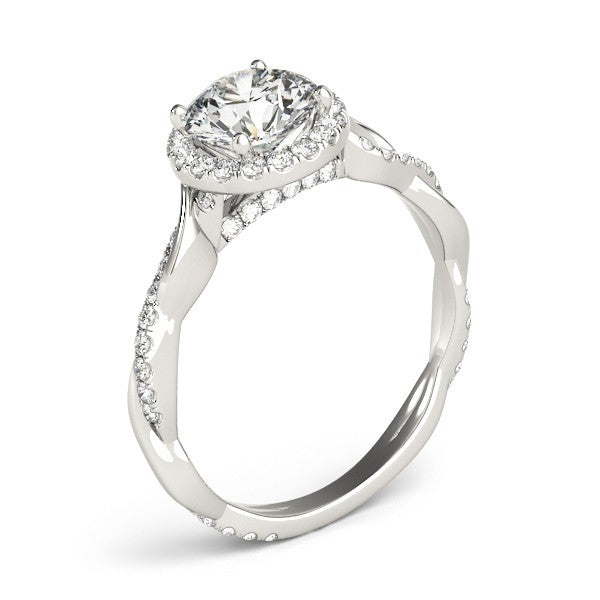 Lab-Grown Diamond 2.00 CT DE/VS Halo Engagement Ring in Platinum.