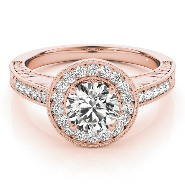 2.00 Carat DE/VS Lab Grown Round Cut Diamond Halo Engagement Ring 18K White Gold