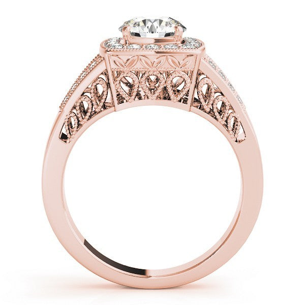 2Ct DE/VS Lab Grown Round Diamond Halo Engagement Ring 18K Yellow Gold