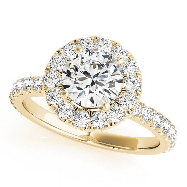 2.00Ct DE/VS Lab Grown Round Diamond Halo Engagement Ring 18K White Gold