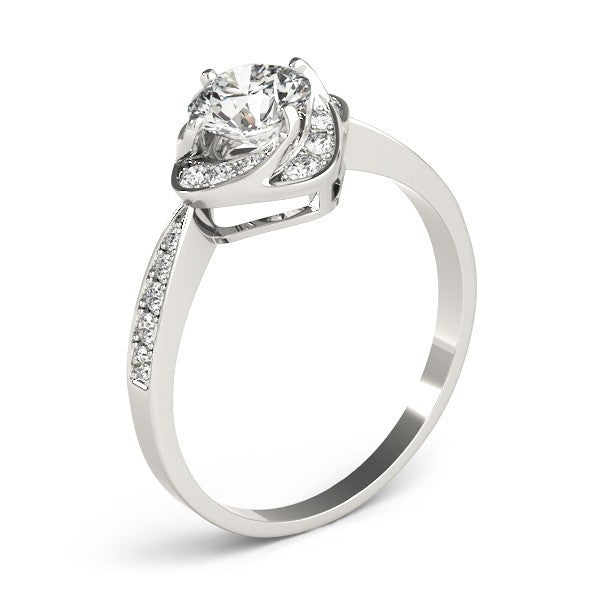 2.00 Ct Lab-Grown Diamond Halo Engagement Ring in 18K White Gold