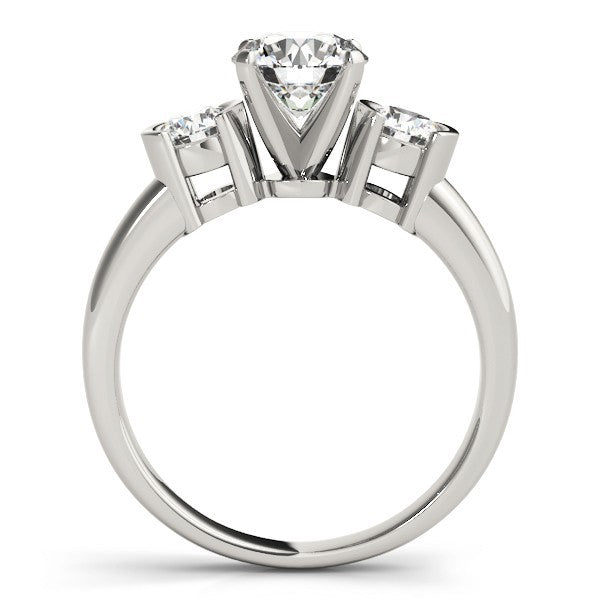 Platinum 3 Stone Engagement Ring DE/VS 2.00Ct Lab Grown Round Diamond Prong Set