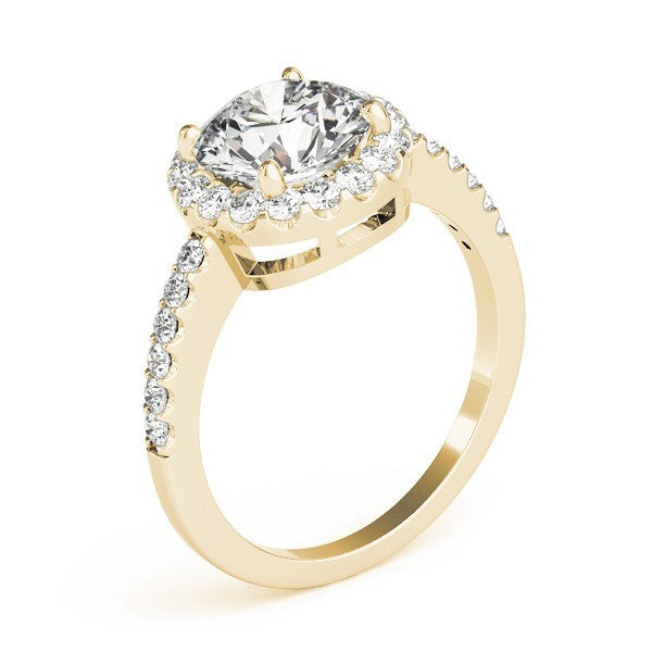 2.00Ct DE/VS Lab Grown Round Diamond Halo Engagement Ring 18K White Gold