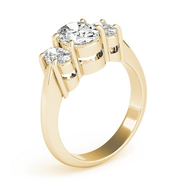 Lab-Grown Oval Diamond 3 Stone Engagement Ring Ð 18K Rose Gold