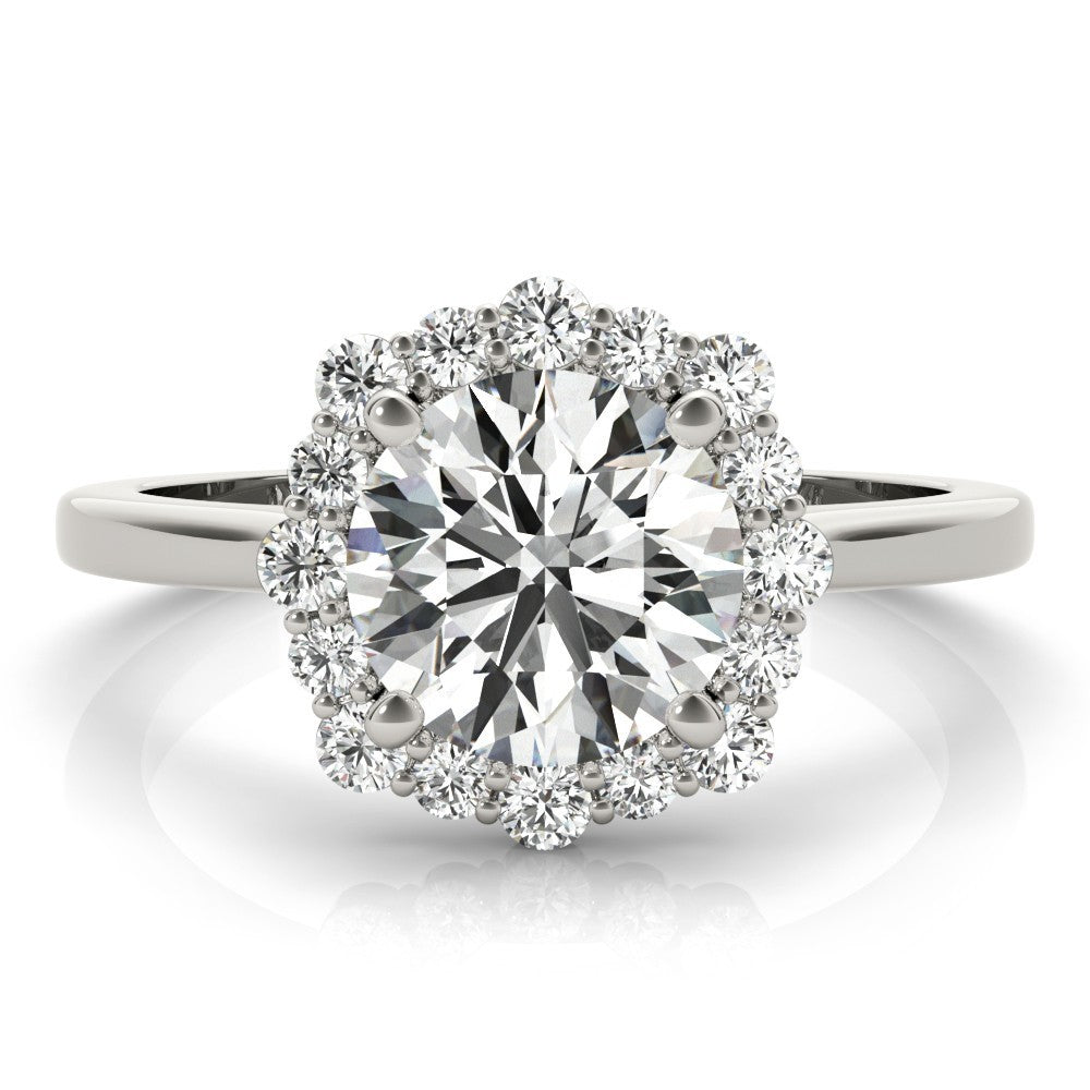 Lab-Grown Diamond Halo Engagement Ring in Platinum UK Hallmarked