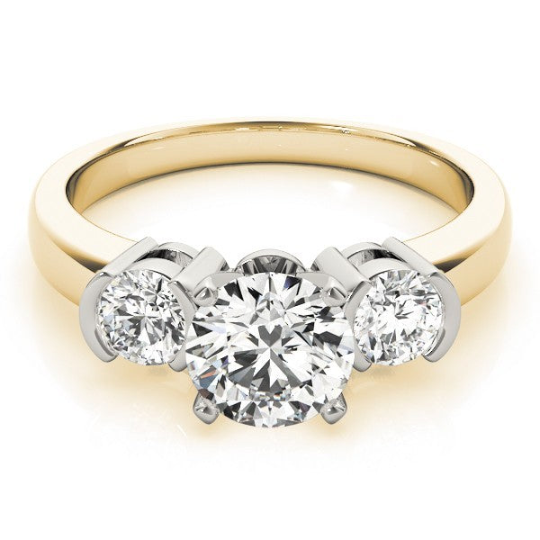 Platinum 3 Stone Engagement Ring DE/VS 2.00Ct Lab Grown Round Diamond Prong Set