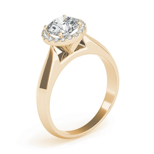 2.00 Ct DE/VS Lab-Grown Diamond Halo Engagement Ring in 18K Yellow Gold ÐUK Made