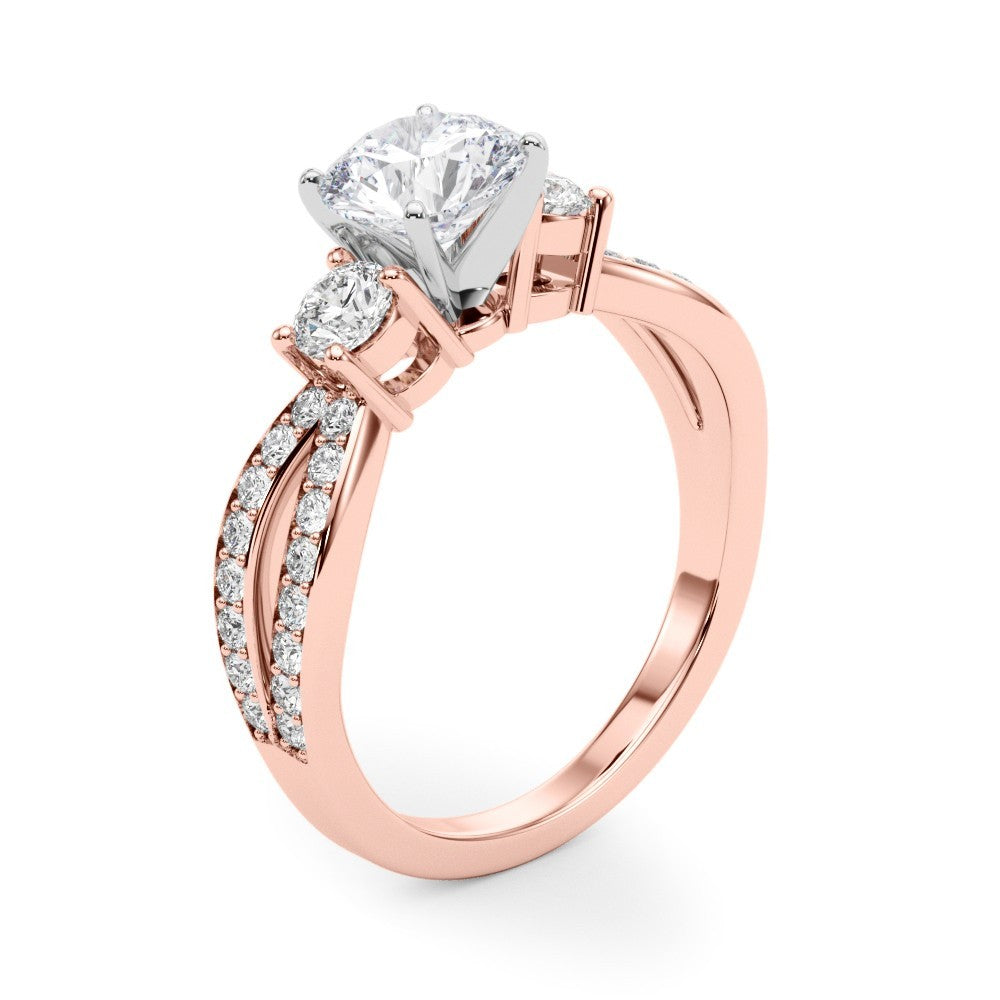 Platinum Lab Grown Diamond Designer Trilogy Engagement Ring - 2.0CT DE/VS