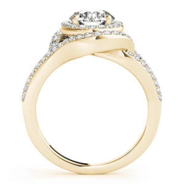 2.00Ct Lab Grown Round Diamond Halo Engagement Ring 18K Rose Gold