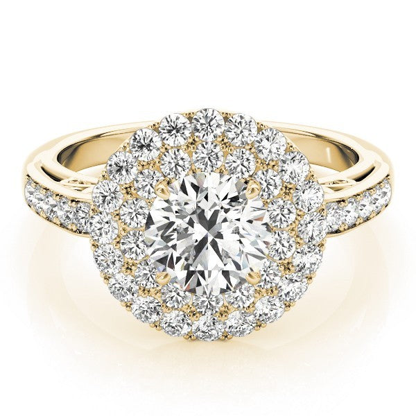 4.00 Carat DE/VS Lab Grown Round Cut Diamond Halo Engagement Ring 18K White Gold