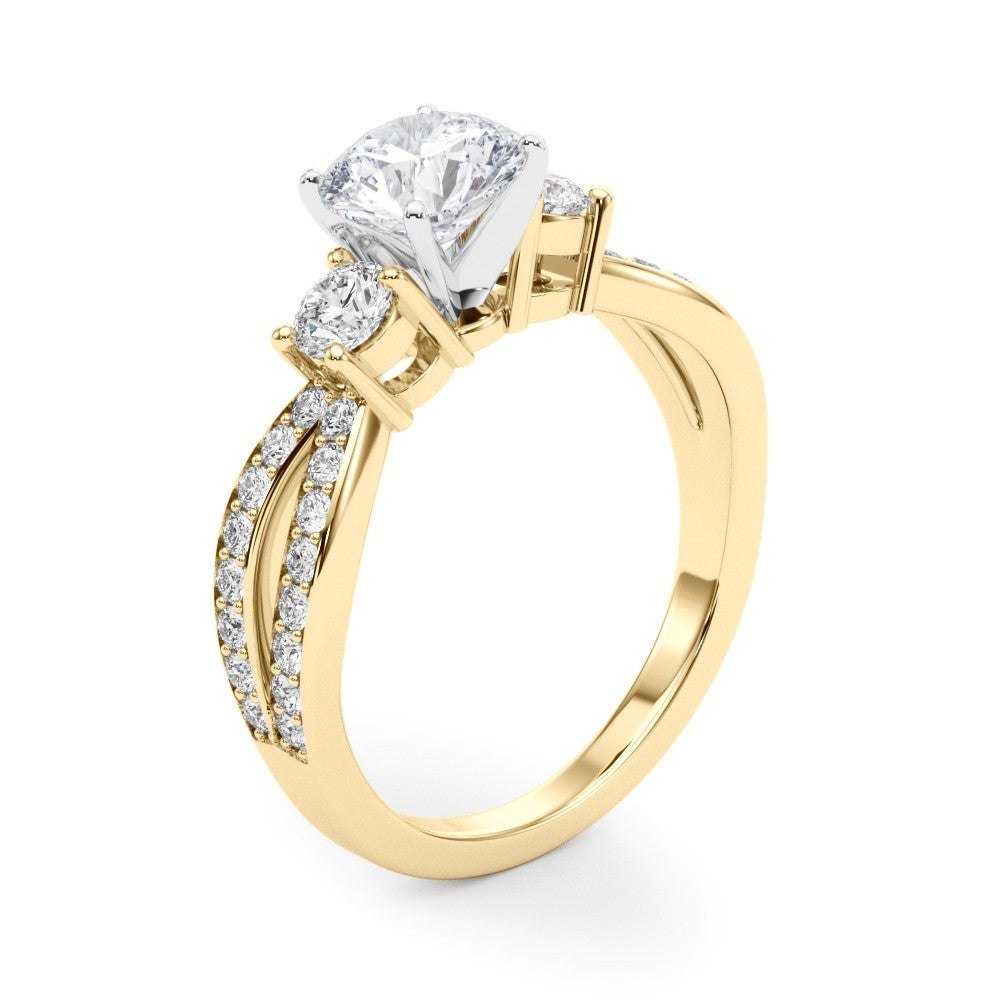 Platinum Lab Grown Diamond Designer Trilogy Engagement Ring - 2.0CT DE/VS