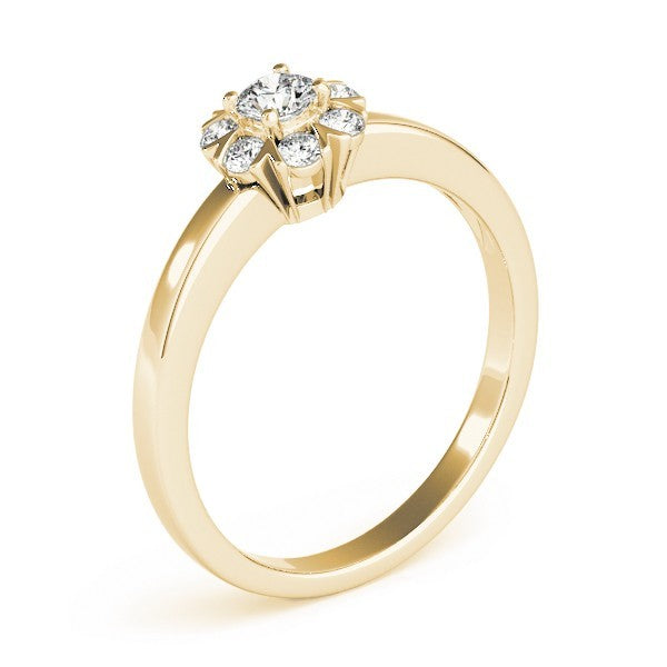 Lab-Grown Diamond Halo Engagement Ring in 18K Yellow Gold ÐUK Made