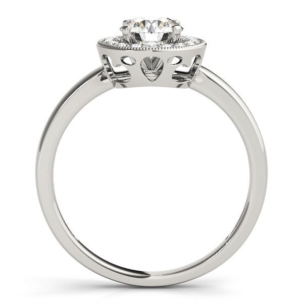 2.00 Carat DE/VS Lab Grown Round Diamond Halo Engagement Ring 18K White Gold