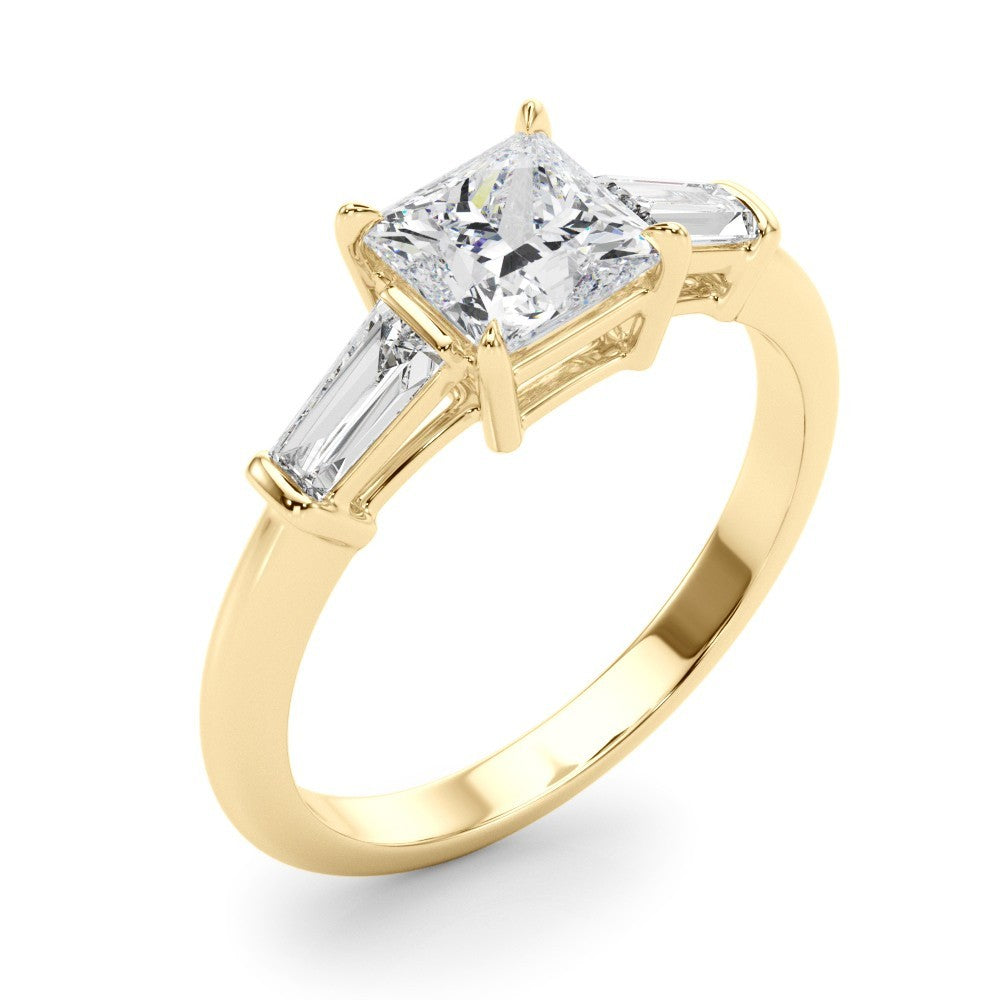 2.00CT DE/VS Lab-Grown Square Cut Diamond 3 Stone Engagement Ring
