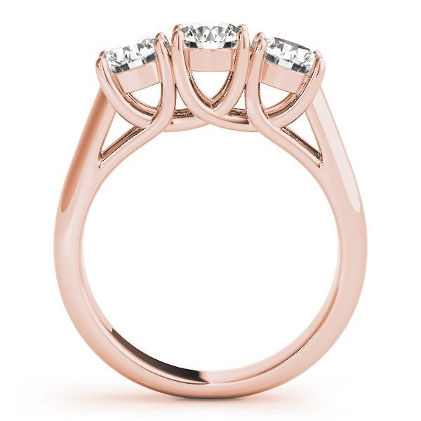 2.00Ct Claw Set Lab Grown Round Diamond 3 Stone Engagement Ring Platinum