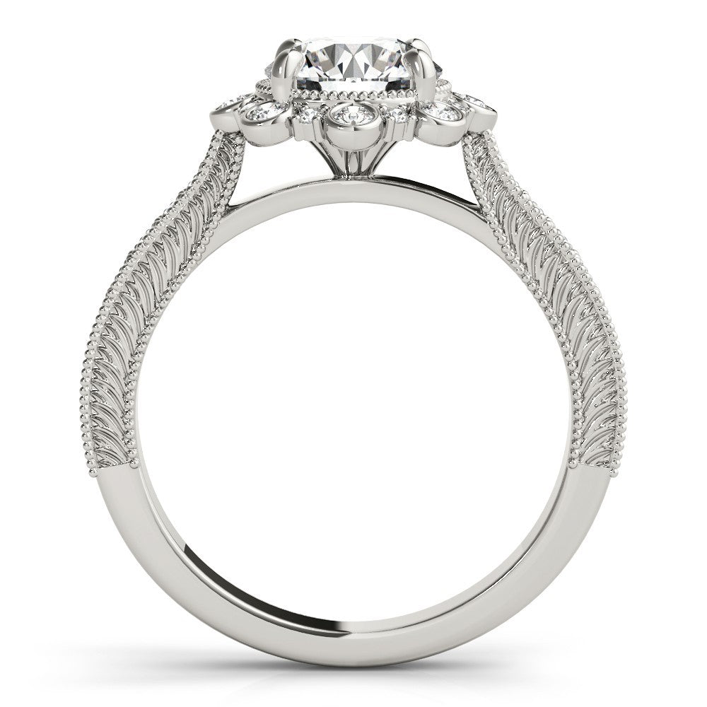 Lab-Grown Diamond Halo Engagement Ring in Platinum UK Hallmarked