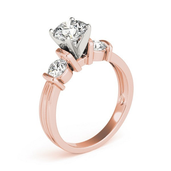 Lab Grown Round Diamond 3 Stone Engagement Ring In DE/VS 2CT Platinum