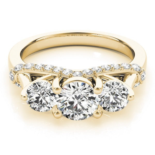 Lab Grown Round Diamond 3 Stone Engagement Ring Platinum 2CT DE/VS