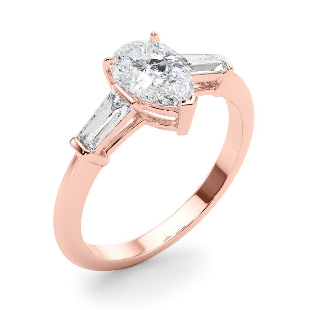 950 Platinum 2.00CT DE/VS Lab-Grown Pear Cut Diamond 3 Stone Engagement Ring