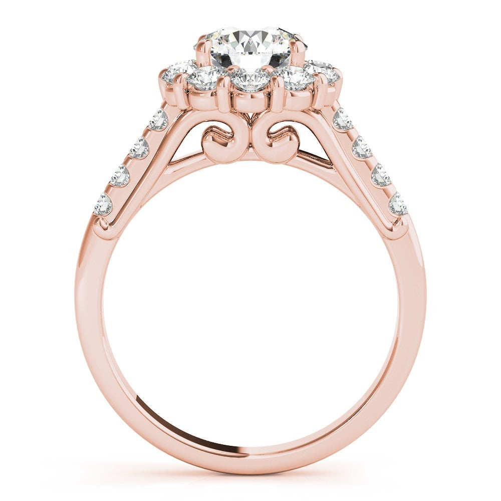 2.00 Ct DE/VS Lab Grown Round Diamond Halo Engagement Ring in Platinum