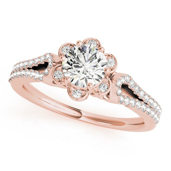 2.00 Ct DE/VS Lab Grown Round Diamond Halo Engagement Ring 18K Yellow Gold