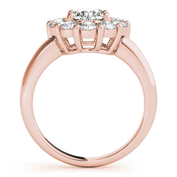 Lab Grown Round Diamond Halo Engagement Ring 18K Yellow Gold