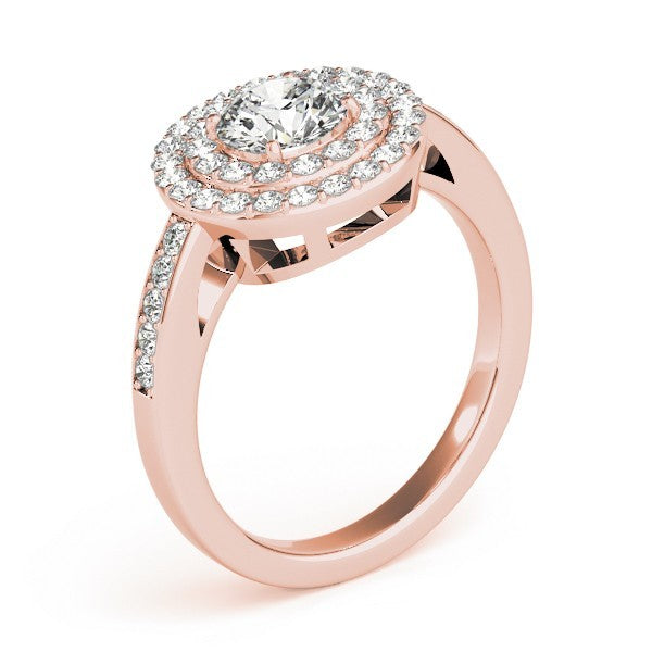 2.00 Ct DE/VS Lab Grown Round Diamond Halo Engagement Ring 18K Yellow Gold
