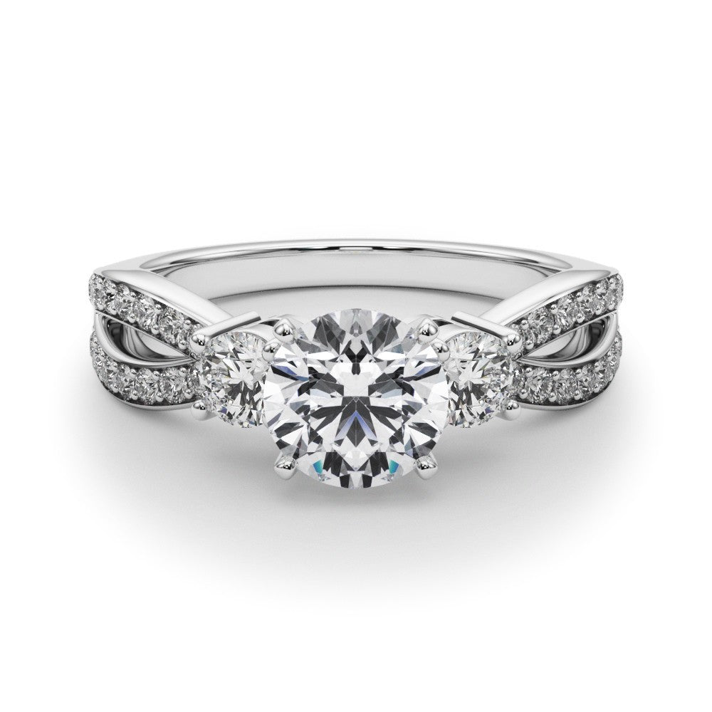 Platinum Lab Grown Diamond Designer Trilogy Engagement Ring - 2.0CT DE/VS
