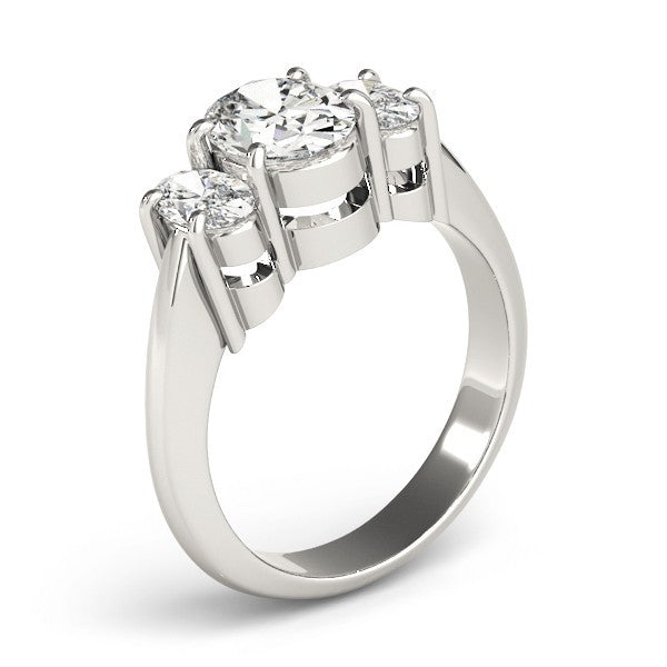 Lab-Grown Oval Diamond 3 Stone Engagement Ring Ð 18K Rose Gold