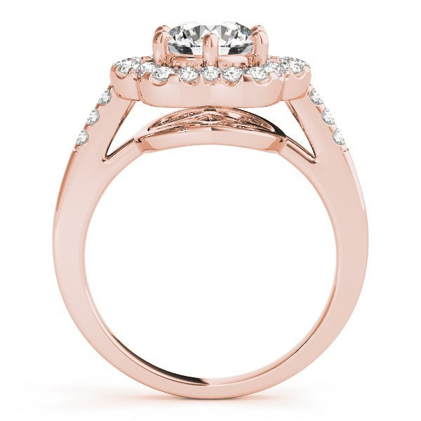 2.00Ct Lab Grown Round Diamond Halo Engagement Ring 18K Yellow Gold