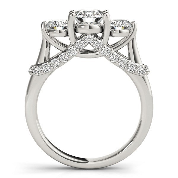Lab Grown Round Diamond 3 Stone Engagement Ring Platinum 2CT DE/VS