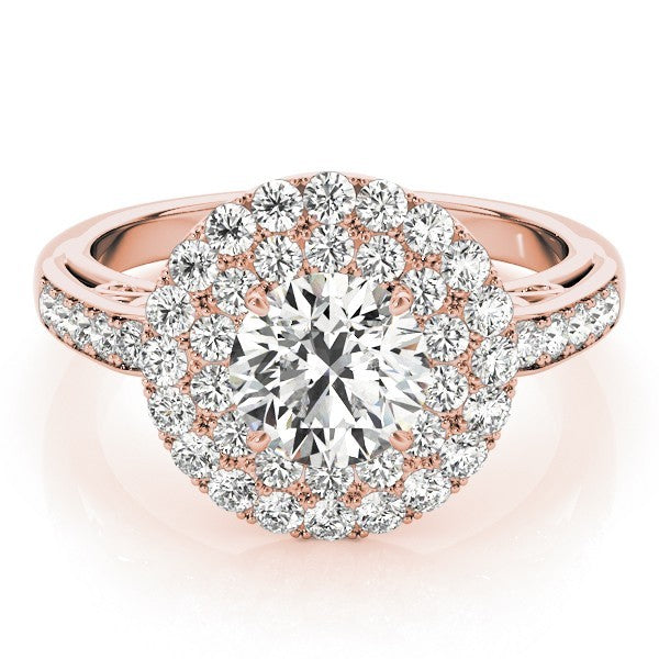 4.00 Carat DE/VS Lab Grown Round Cut Diamond Halo Engagement Ring 18K White Gold