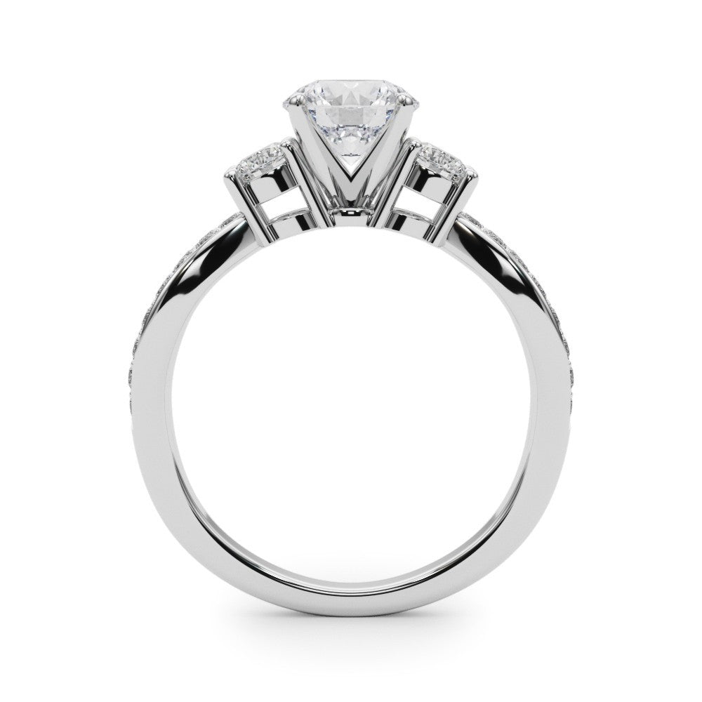 Platinum Lab Grown Diamond Designer Trilogy Engagement Ring - 2.0CT DE/VS