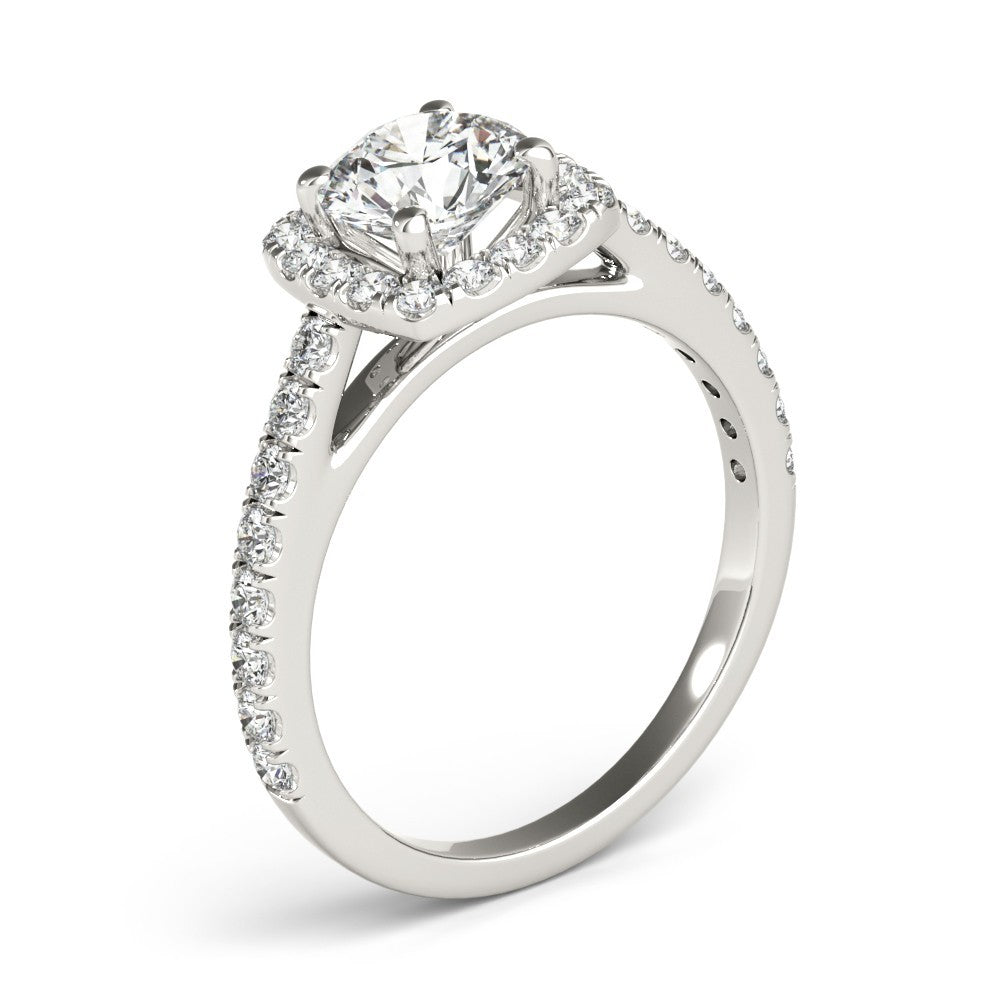 2.00 Ct DE/VS Lab-Grown Diamond Halo Engagement Ring in Platinum