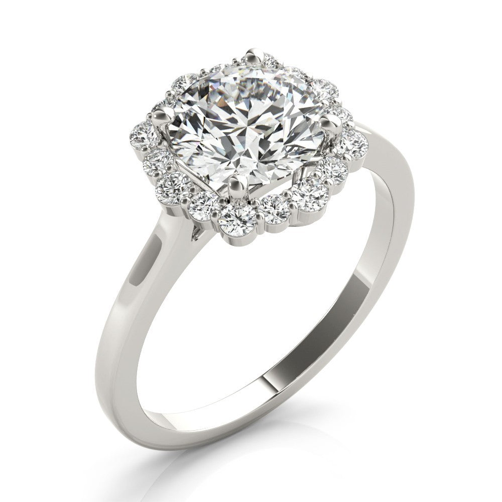 Lab-Grown Diamond Halo Engagement Ring in Platinum UK Hallmarked