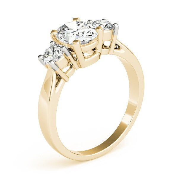 Lab Grown Oval Cut 2 CT DE/VS Diamond Trilogy Engagement Ring Platinum
