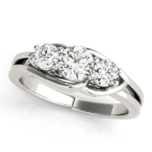 Lab Grown Diamond 3 Stone Engagement Ring Platinum Gift For Women DE/VS 2CT