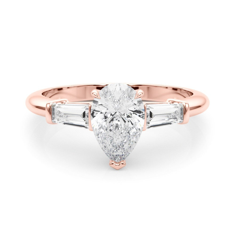 950 Platinum 2.00CT DE/VS Lab-Grown Pear Cut Diamond 3 Stone Engagement Ring