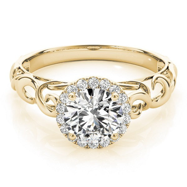 2.00 Ct DE/VS Lab-Grown Diamond Halo Engagement Ring in 18K Yellow Gold ÐUK Made