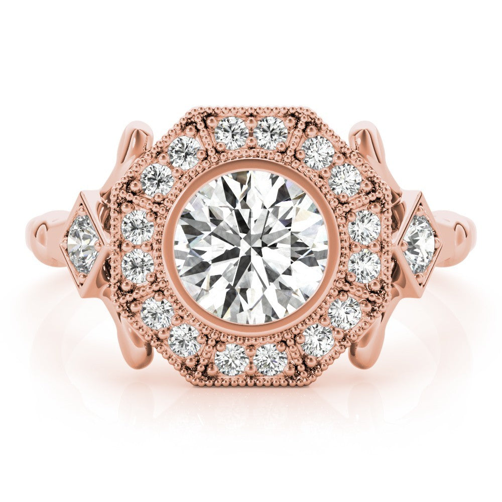 Lab-Grown Diamond Halo Engagement Ring in Platinum UK Hallmarked