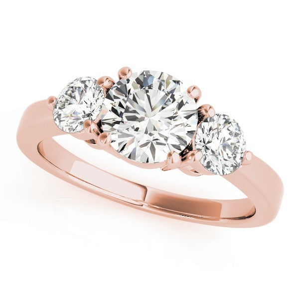 Round Cut 2CT DE/VS Lab Grown Diamond Trilogy Engagement Ring Platinum