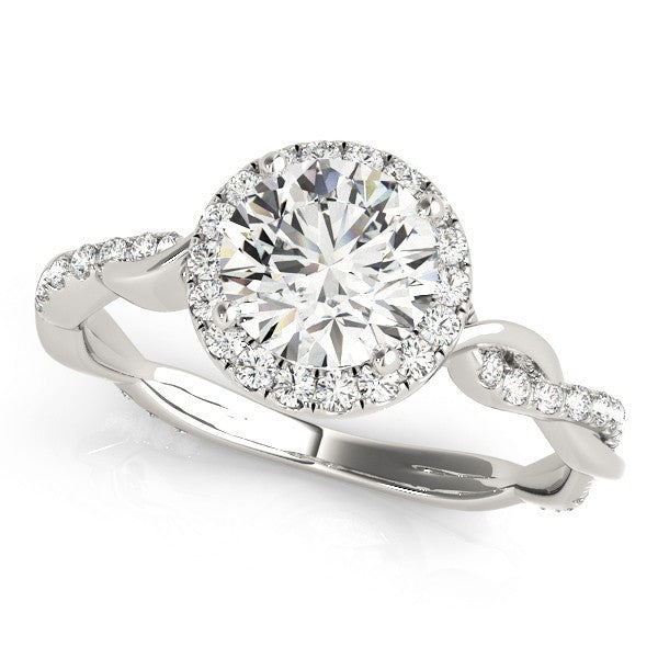Lab-Grown Diamond 2.00 CT DE/VS Halo Engagement Ring in Platinum.