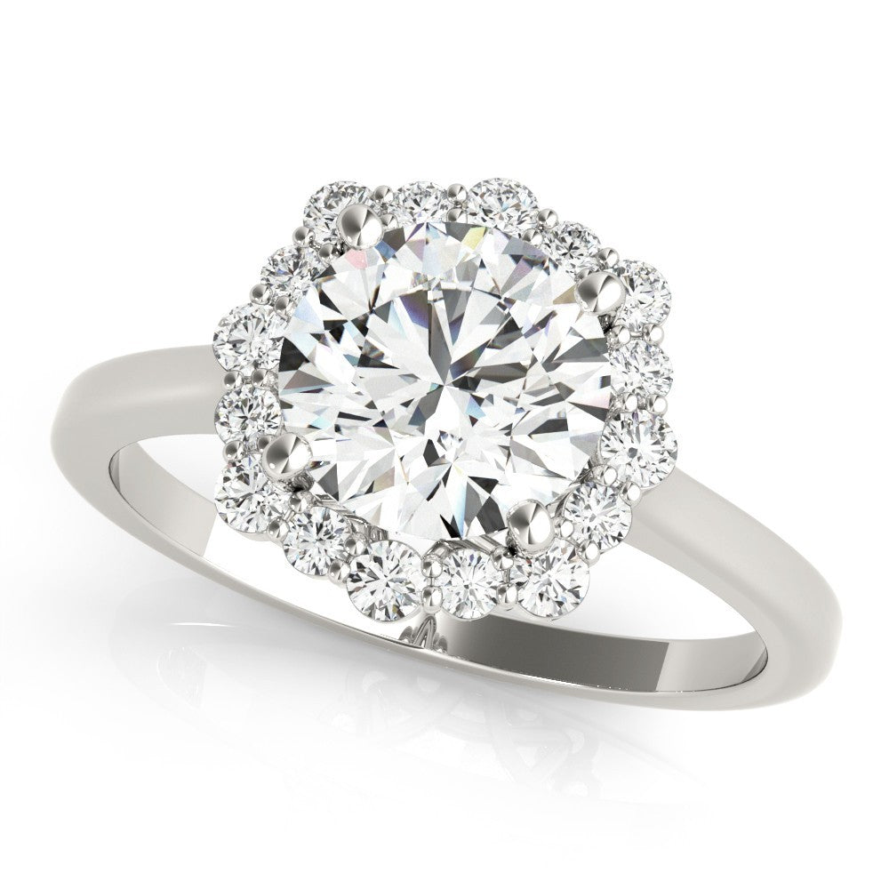 Lab-Grown Diamond Halo Engagement Ring in Platinum UK Hallmarked