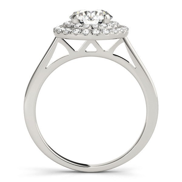 Lab Grown Round Diamond Halo Engagement Ring 18K Yellow Gold