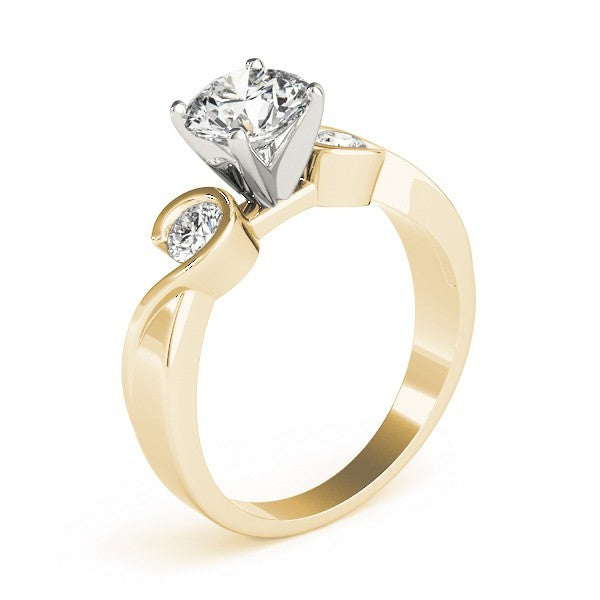 Platinum Round Diamond Designer Trilogy Engagement Ring - DE/VS 2Ct Lab Grown