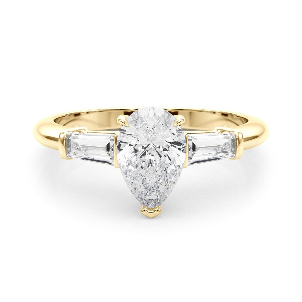 950 Platinum 2.00CT DE/VS Lab-Grown Pear Cut Diamond 3 Stone Engagement Ring