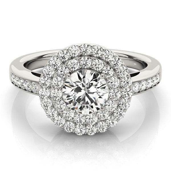 2.00 Ct DE/VS Lab Grown Round Diamond Halo Engagement Ring 18K Yellow Gold